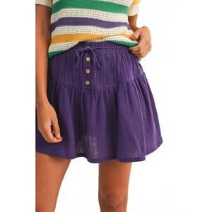 NEW VANILLA MONKEY pintuck mini skirt in purple